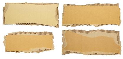 Brown Cardboard paper piece isolated on white background photo