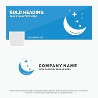 Blue Business Logo Template for Moon. Night. star. weather. space. Facebook Timeline Banner Design. vector web banner background illustration