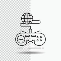 Game. gaming. internet. multiplayer. online Line Icon on Transparent Background. Black Icon Vector Illustration