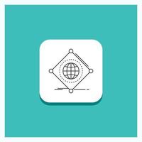 Round Button for IOT. internet. things. of. global Line icon Turquoise Background vector