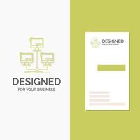 Business Logo for database. distributed. connection. network. computer. Vertical Green Business .Visiting Card template. Creative background vector illustration