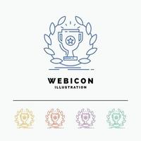 award. cup. prize. reward. victory 5 Color Line Web Icon Template isolated on white. Vector illustration