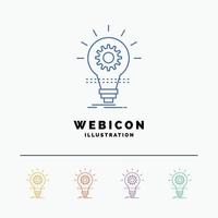 Bulb. develop. idea. innovation. light 5 Color Line Web Icon Template isolated on white. Vector illustration