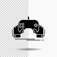 game. gaming. mobile. entertainment. app Glyph Icon on Transparent Background. Black Icon vector