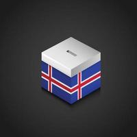 bandera de islandia impresa en la casilla de votación vector