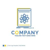 Api. application. developer. platform. science Blue Yellow Business Logo template. Creative Design Template Place for Tagline. vector