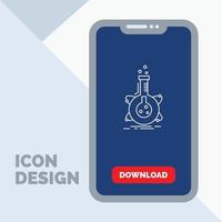 research. laboratory. flask. tube. development Line Icon in Mobile for Download Page vector