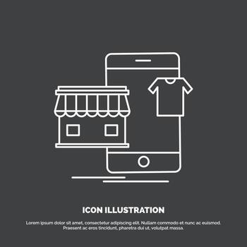 shopping. garments. buy. online. shop Icon. Line vector symbol for UI and UX. website or mobile application