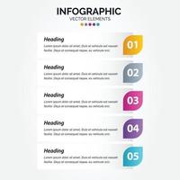 Presentation business Vertical Infographic template with 5 options vector