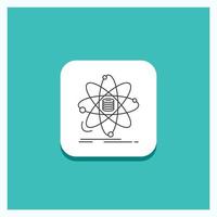 Round Button for Analysis. data. information. research. science Line icon Turquoise Background vector