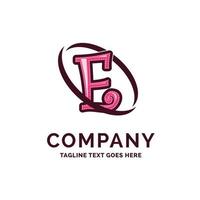 E Company Name Design Pink Beautity Logo Design. Logo Template. Brand Name template Place for Tagline. Creative Logo Design vector