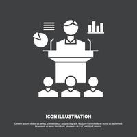 Business. conference. convention. presentation. seminar Icon. glyph vector symbol for UI and UX. website or mobile application