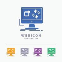 update. app. application. install. sync 5 Color Glyph Web Icon Template isolated on white. Vector illustration