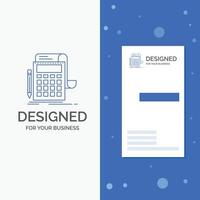 Business Logo for Accounting. audit. banking. calculation. calculator. Vertical Blue Business .Visiting Card template vector