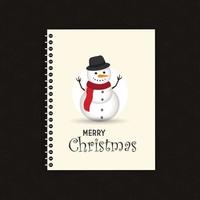 Lovely christmas Snowman and Santa Clause background with flat design vector