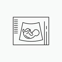 maternidad. el embarazo. sonograma bebé. icono de línea de ultrasonido. ilustración vectorial aislada vector