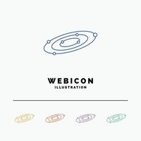 Galaxy. astronomy. planets. system. universe 5 Color Line Web Icon Template isolated on white. Vector illustration