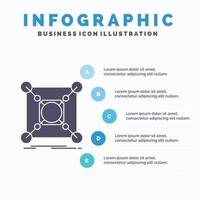 Base. center. connection. data. hub Infographics Template for Website and Presentation. GLyph Gray icon with Blue infographic style vector illustration.