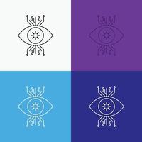 Infrastructure. monitoring. surveillance. vision. eye Icon Over Various Background. Line style design. designed for web and app. Eps 10 vector illustration