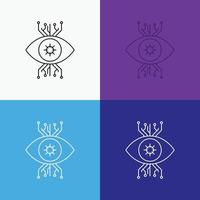 Infrastructure. monitoring. surveillance. vision. eye Icon Over Various Background. Line style design. designed for web and app. Eps 10 vector illustration