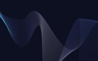 Stylish Blue Gradient wavy lines abstract background design vector