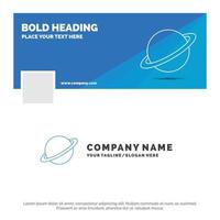 Blue Business Logo Template for planet. space. moon. flag. mars. Facebook Timeline Banner Design. vector web banner background illustration