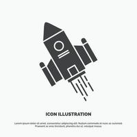 space craft. shuttle. space. rocket. launch Icon. glyph vector gray symbol for UI and UX. website or mobile application