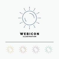 sun. weather. sunset. sunrise. summer 5 Color Line Web Icon Template isolated on white. Vector illustration