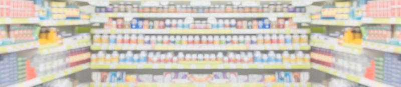 Pharmacy drugstore shelves interior blur medical background photo