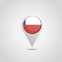 Chile Flag Map Pin vector