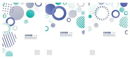 Covers templates set with bauhaus. memphis and hipster style graphic geometric elements. Applicable for placards. brochures. posters. covers and banners. Vector illustrations