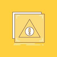 Error. Application. Denied. server. alert Flat Line Filled Icon. Beautiful Logo button over yellow background for UI and UX. website or mobile application vector