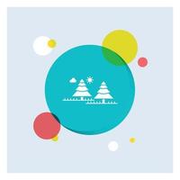 forest. camping. jungle. tree. pines White Glyph Icon colorful Circle Background vector