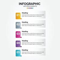 Business timeline chart template Vertical Infographic 5 steps vector illustration