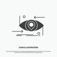 Advanced. future. gen. science. technology. eye Icon. glyph vector gray symbol for UI and UX. website or mobile application