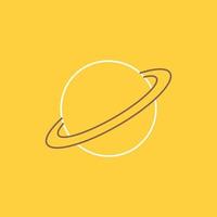 planeta. espacio. luna. bandera. marte icono lleno de línea plana. hermoso botón de logotipo sobre fondo amarillo para ui y ux. sitio web o aplicación móvil vector