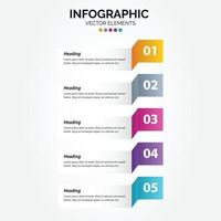 diseño de línea delgada de infografía vertical vectorial con iconos y 5 opciones o pasos. infografía vertical para el concepto de negocio. se puede utilizar para banner de presentaciones. diseño de flujo de trabajo vector