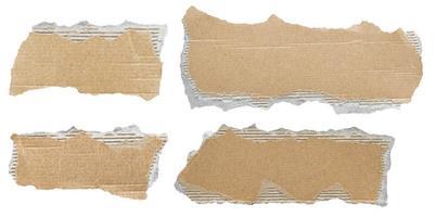 Brown Cardboard paper piece isolated on white background photo