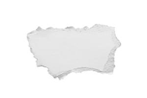 White ripped paper torn edges strips isolated on white background photo