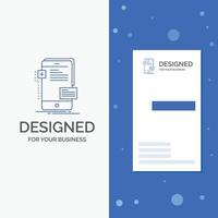 Business Logo for frontend. interface. mobile. phone. developer. Vertical Blue Business .Visiting Card template vector