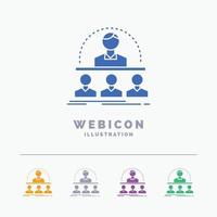 Business. coach. course. instructor. mentor 5 Color Glyph Web Icon Template isolated on white. Vector illustration