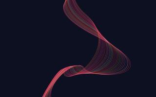 Wave with shadow. Abstract Red lines on a background vector