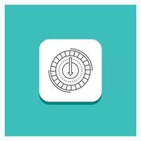 Round Button for Consumption. cost. expense. lower. reduce Line icon Turquoise Background vector