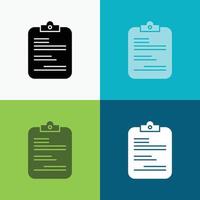 report. medical. paper. checklist. document Icon Over Various Background. glyph style design. designed for web and app. Eps 10 vector illustration