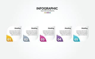 diseño de línea delgada de infografía horizontal vectorial con iconos y 5 opciones o pasos. infografía horizontal para el concepto de negocio. se puede utilizar para banner de presentaciones. diseño de flujo de trabajo vector