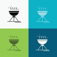 Cooking bbq. camping. food. grill Icon Over Various Background. glyph style design. designed for web and app. Eps 10 vector illustration