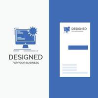 Business Logo for Internet. layout. page. site. static. Vertical Blue Business .Visiting Card template. vector