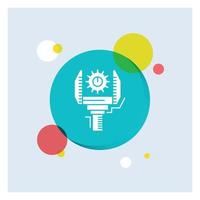 Automation. industry. machine. production. robotics White Glyph Icon colorful Circle Background vector