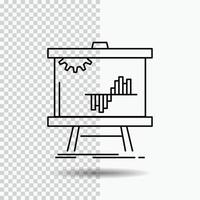 Business. chart. data. graph. stats Line Icon on Transparent Background. Black Icon Vector Illustration