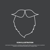 moustache. Hipster. movember. beared. men Icon. Line vector symbol for UI and UX. website or mobile application